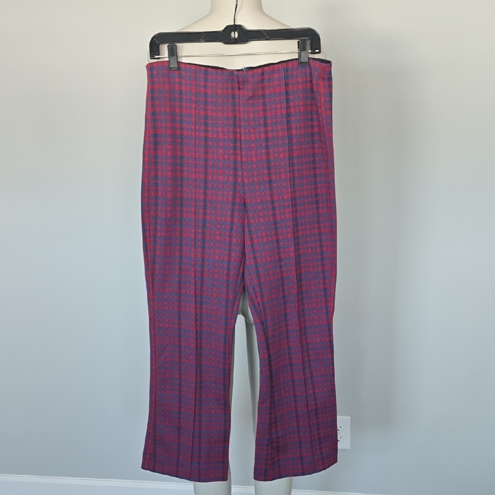 Maeve by Anthropologie blue/red pull on plaid pants-M